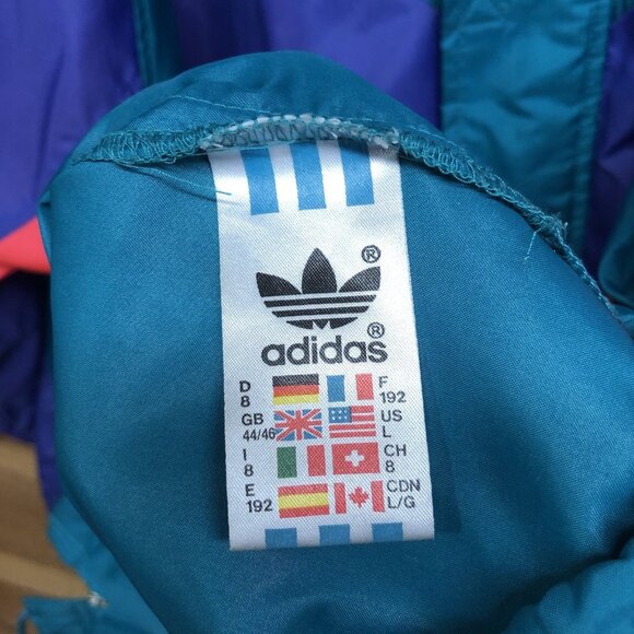 Vintage Adidas 1990s Track Suit Windbreaker Set Womens Size Large Retro Nylon - Picture 7 of 15